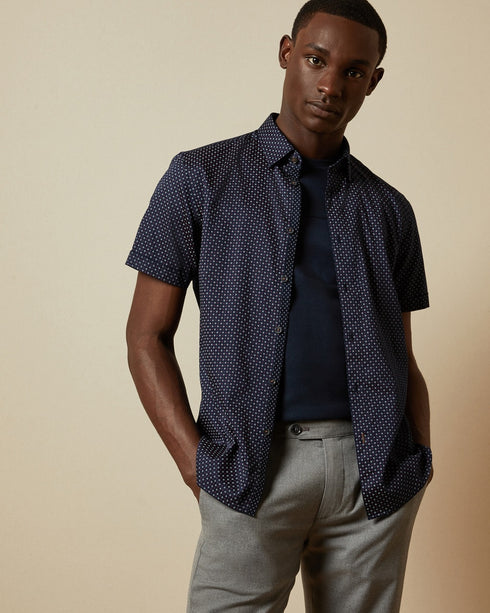 <P>Cotton Geo Print Shirt</P>
<P><Span>Bring A Fun Pop Of Print To Looks With The Sortit Shirt From Ted. Designed With A G...