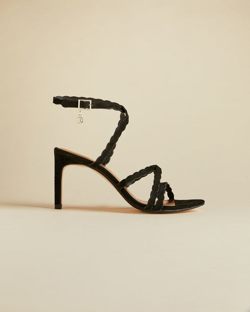 <P>Suede Scallop Strap Sandal</P>