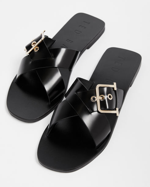 <P><Span Style="Text-Decoration: Underline;">Buckle Detail Flat Sandal</Span></P>
<P><Span>Consisting Of A Smooth, Shiny L...