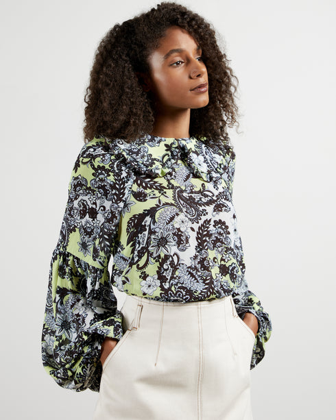 <P Class="Description">Statement Blouson Sleeves, Oversized Collar And Prints, Please. When It Comes To Looking The Part, ...