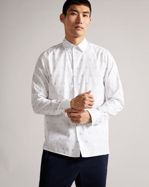 <P>Ls Stripe Flower Coupe Shirt</P>