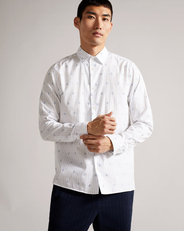 <P>Ls Stripe Flower Coupe Shirt</P>