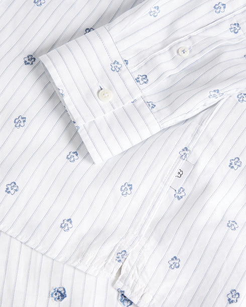 <P>Ls Stripe Flower Coupe Shirt</P>