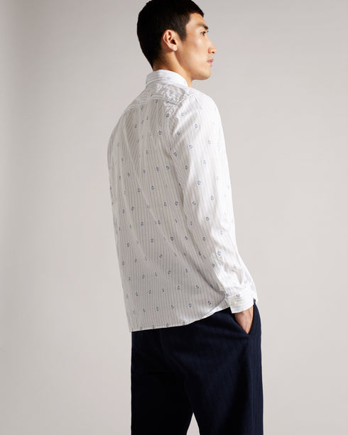 <P>Ls Stripe Flower Coupe Shirt</P>