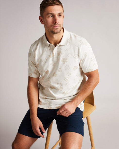 <P>Ss Flower Jacquard Polo</P>