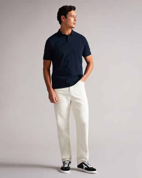 <P>Ss Flower Jacquard Polo</P>