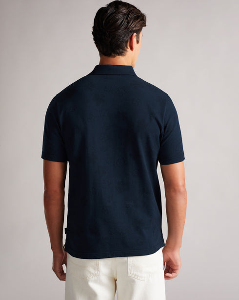 <P>Ss Flower Jacquard Polo</P>