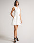 <P>Flippy Mini Dress With Neck Tie</P>