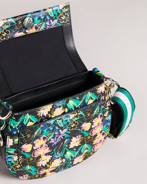 <P>Flirty Texture Branded Webbing Satchel Bag</P>