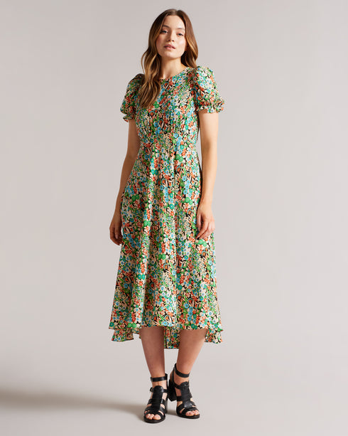 <P>Strappy Block Heeled Leather Sandal</P>