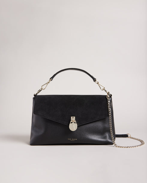 <P>Suede Padlock Shoulder Bag</P>