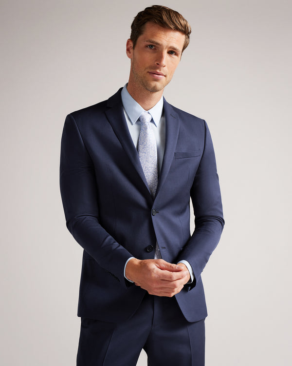 <P>Slim Navy Twill Suit Jacket</P>