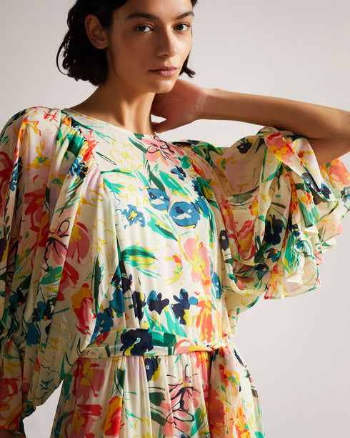 <P>Balloon Sleeve Maxi Dress</P>