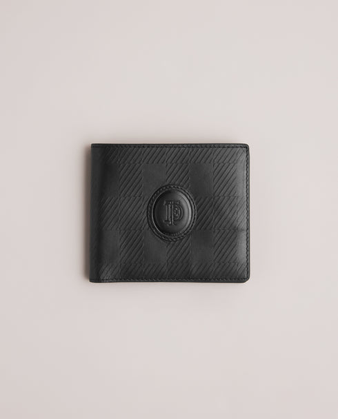 <P>House Check Leather Embossed Bifold Wallet</P>