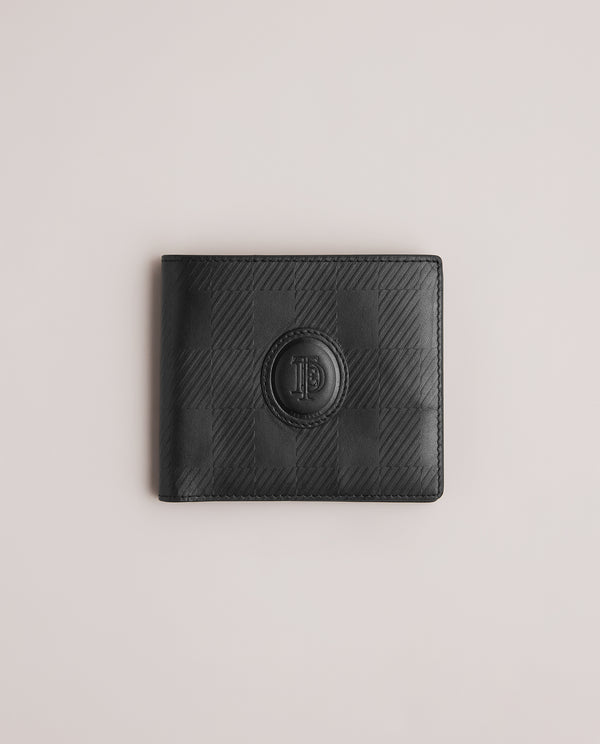 <P>House Check Leather Embossed Bifold Wallet</P>