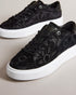 <P>Floral Platform Velvet Sneaker</P>